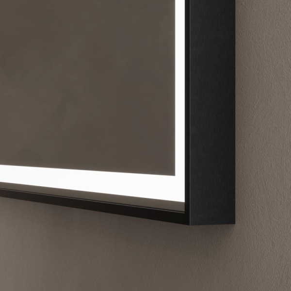 Lomax Light Overmantle Arch Mirror - Brushed Black